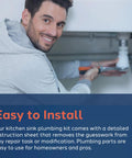 Person installing 15-Piece Complete Bathroom Sink Drain Repair Kit With Versatile Pipes And Fittings For Wall Or Floor Drains