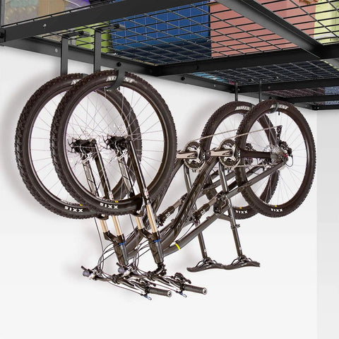 4 Pack Add On Storage Flat Hooks For Garage Ceiling Rack And Wall Shelving System, Holds Up To 50 Lbs Per Hook, Bikes on Hooks