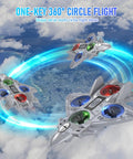 Rad Remote Control Plane With Lights And 360 Degree Flips Foam RC Toy For Kids Ages 8 And Up, performing aerial stunts in the sky.
