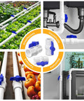 Three Quarter Inch PVC Ball Valve With Threaded Ends And Blue T Handle in various plumbing and irrigation setups