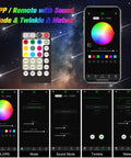App and remote control options for Starlight Headliner Kit For Cars With Shooting Star And Twinkle Effects Dope RGBW Fiber Optic Lights