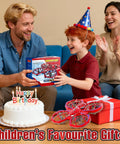 Child excitedly receiving Spider Drones for Kids and Adults With 360 Degree Flips gift on birthday.