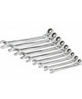 9 Pc 12 Point XL X Beam Flex Head Ratcheting Wrench Set SAE Includes 5/16 11/32 3/8 7/16 1/2 9/16 5/8 11/16 3/4 Inch With 72 Tooth Ratcheting