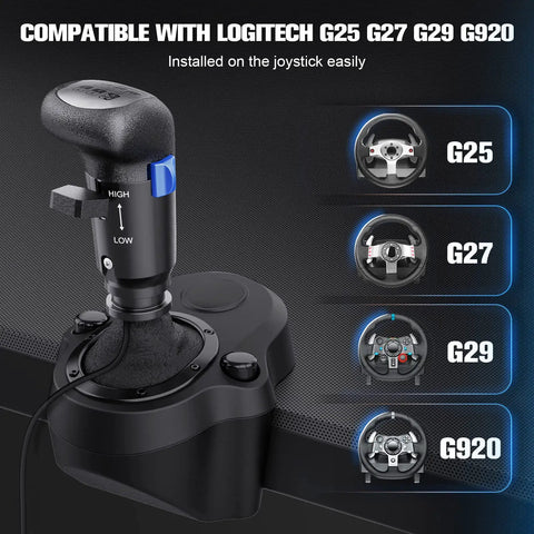 Badass H Pattern USB Gearshift Knob Compatible With Logitech G29 G27 G25 G920 H Shifter, showing joystick installation detail.