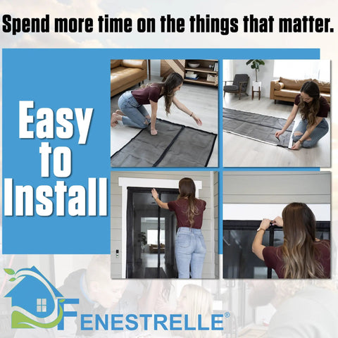 Heavy Duty Magnetic Screen Door With Hands Free Self Closing Seal, Fiberglass Mesh, installation demonstration, Fits 37x80 Inches Doors