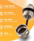 Mess Free Quick Twist Oil Drain Valve For DIY Oil Changes No Tools Required M14 1.50 Thread Stainless Steel Drain Plug overview