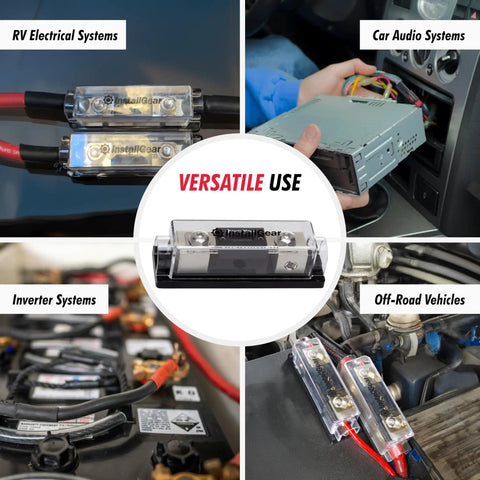 ANL Fuse Block With Clear Cover And 300 Amp Fuse Holder For Secure Circuit Protection Universal Fuse Box for various vehicle applications