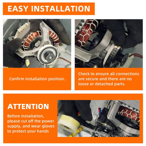 Installing Drop In Dryer Induction Motor 120V 60Hz 1630 RPM One Third HP Left Hand Thread Replaces DC31-00055G for Samsung