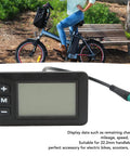 36V Electric Bike LCD Display Panel With 5 Pin Waterproof Interface on 22.2mm handlebar, multi function speedometer