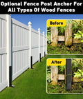 Beefy Heavy Duty Fence Post Repair Kit 2 4 6 8 Pack With Thick Ground Spike Anchors For Fixing Broken Or Tilted Posts Rust Resistant Metal Stakes That Hold Tight Easy Install In Your Yard Black Finish