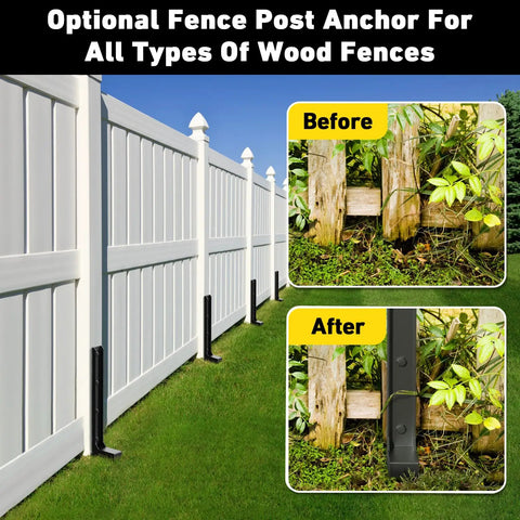 Beefy Heavy Duty Fence Post Repair Kit 2 4 6 8 Pack With Thick Ground Spike Anchors For Fixing Broken Or Tilted Posts Rust Resistant Metal Stakes That Hold Tight Easy Install In Your Yard Black Finish
