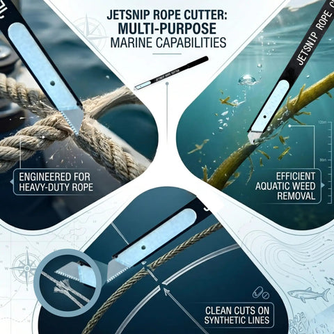 Rope Cutter For Jet Ski Jam Tool 18 Inch PWC Intake Removal With Serrated Blade cutting rope and weeds underwater