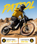 Rider on Patrol Electric Bike For Adults And Teens With 4000W Peak Motor And 40 MPH Top Speed, desert background