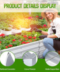 Person gardening with Galvanized Raised Garden Bed Kit 4 By 2 By 1 Foot Big Ol Bottomless Metal Planter Box For Outdoor Gardening