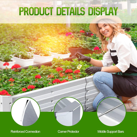 Person gardening with Galvanized Raised Garden Bed Kit 4 By 2 By 1 Foot Big Ol Bottomless Metal Planter Box For Outdoor Gardening