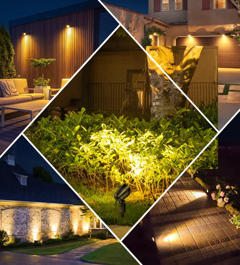 Low Voltage LED Landscape Lights 12V 24V Waterproof IP66 Outdoor Spotlights 8 Pack 2700K Warm White 800 Lm illuminating outdoor areas