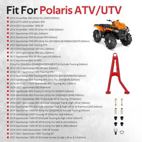 Front Left Upper A Arm And Ball Joint Bushing Kit For Polaris Scrambler Sportsman 550 850 1000 ATV UTV 2010 To 2023 OEM Replacement Parts For rough trail suspension