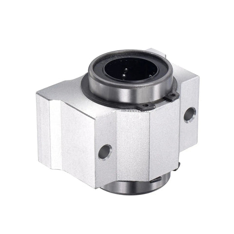 Front view of SCV25UU Linear Ball Bearing Slide Block Set, 25mm Bore, Dual Dust Seals, Pro Grade Linear Guide for CNC, 8mm Shaft Compatibility
