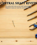 Folding Fan Rivet Nail Nut Replacement Kit 3mm Golden Steel Set For DIY Repair And Craft Projects, on wood with fan tools