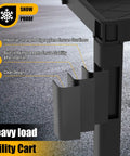 Heavy Duty Rolling Tool Cart With Deep Two Shelves 40 X 17 Inch Plastic Utility Cart On Wheels, showing structure and design