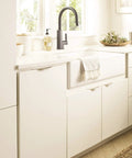 Polished Nickel Edge Cabinet Pull Aloft 8 And 9 Sixteenth Inch Center To Center Modern Drawer Pull on flat front kitchen cabinets