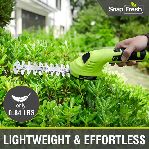 Cordless 2-In-1 Hedge Trimmer And Grass Shears With 180 Degree Rotating Head Lightweight 7.2V Handheld Electric Tool 2Ah Battery Plus USB-C Charging for Garden