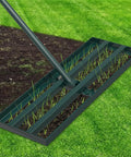 Pro Grade Lawn Leveling Rake with 70 Inch Adjustable Handle, 30 By 10 Inch Wide Head for soil leveling on grass and top dressing.