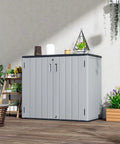 Large Outdoor Storage Box Resin Sheds With Lockable Waterproof Cabinet for Balcony with plants and decor accessories