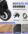 Heavy Duty Portable Welding Table And Folding Scaffolding Platform With Four Smooth Rollers, showing 360-degree rotating wheel for easy transport.