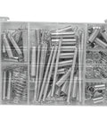 Heavy Duty Spring Assortment Kit 200-Piece Zinc Plated Steel Wire Extension Springs Set with plastic case for repairs