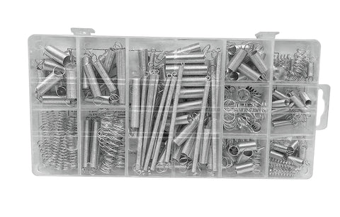Heavy Duty Spring Assortment Kit 200-Piece Zinc Plated Steel Wire Extension Springs Set with plastic case for repairs