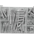 Heavy Duty 200 Piece Spring Assortment Kit Steel Wire Extension Replacement Set With Plastic Storage Box For Garage And Home Repairs, clear box