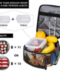 Desert Camel Insulated Lunch Bag With Detachable Handle open showing food capacity and PEVA lining.
