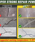 Before and after image showcasing Straight Up Tough Self Leveling Concrete Crack Filler and Cement Joint Sealant for driveways.