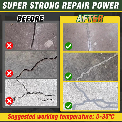 Before and after image showcasing Straight Up Tough Self Leveling Concrete Crack Filler and Cement Joint Sealant for driveways.
