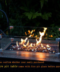 Copper Reflective Fire Glass 10 Lbs For Propane Fire Pit One Half Inch Sparkly Fireplace Glass Rocks in outdoor table