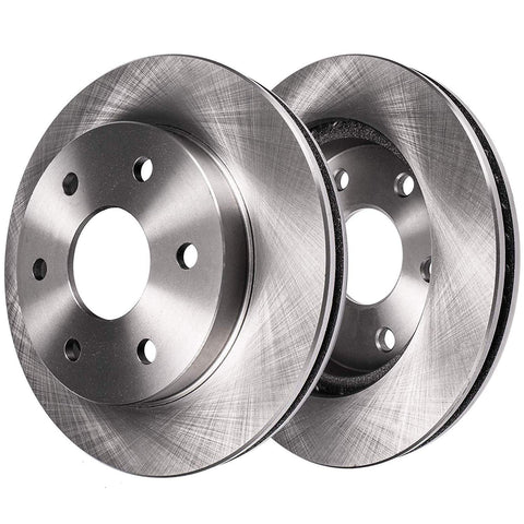 4WD Front Wheel Bearing Hub Brake Kit For 2015 2016 2017 Ford F-150 6 Lug With Front Ceramic Brake Pads Rotors Hubs And Brake Cleaner Fluids Included Today showing close-up of two brake rotors