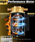 Interior view of 12V Oil Extractor Pump With 3.2 GPM Electric Gear Oil Transfer And Scavenge Pump, highlighting copper motor and thermal protection