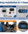 Wireless RV Leveling System And Off Road Inclinometer With Slick Magnetic Base installation steps inside RV and car.