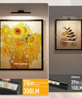 16 Inch Wall Mounted Picture Light With Slick Cct Dimming And Long Lasting Rechargeable Battery Paired With A Wireless Remote Zero Glare Flicker Free Gallery Lamp For Paintings Art Mirrors And Dartboards with lighting range comparison.