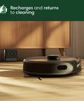 Smart Robot Vacuum With 70X Power-Lifting Suction, LiDAR Mapping, Multi-Surface Cleaning near charging dock, wooden floor