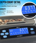 Efficient Coin Counter Sorter And Wrapper Machine with digital display showing coin count details