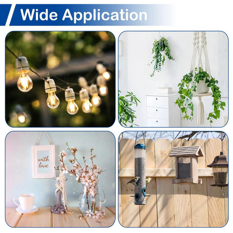 Wide application of Ten Pack M6 Stainless Steel Eye Bolts With Nuts And Washers in lighting, hanging plants, and outdoor maintenance.