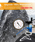 Waterproof Outdoor Egg Chair Cover showing water resistance with pressure gauge, fits single hanging swing 45x75 inches