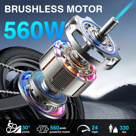 Dope Folding Electric Bike For Adults And Teens, 560W motor showcase with 14 inch wheels and brushless motor design
