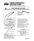 Heavy Duty Manual Fuel Transfer Pump And Gasoline Siphon With 5 Gpm Flow Rate detailed instructions and specifications sheet.