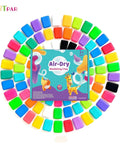 Air Dry Clay Kit For Kids With 90 Colors And Tools DIY Modeling Clay Set featured with colorful clay blocks arranged in a circle
