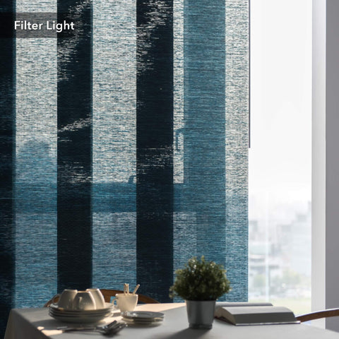 Cordless 4 Rail Sliding Panel Track Blinds For Doors And Windows, Adjustable From 45.8 To 86 Inches Wide And 96 Inches Tall