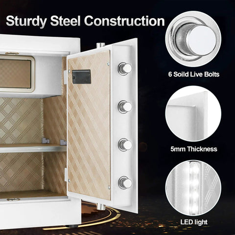 Built Like A Tank Heavy Duty Home Safe With Digital Touchscreen Lock, Anti Theft Security Safe With Six Locking Bolts, open door view
