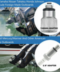 Lower Unit Gear Oil Pump For Standard Quart Bottles With 3/8 Inch Metal Swivel And 8mm And 10mm Adapters Fits Mercury And Most Marine Outboard Motors Not Compatible With Volvo Penta shown with Yamaha and 3/8 adapters for outboards.